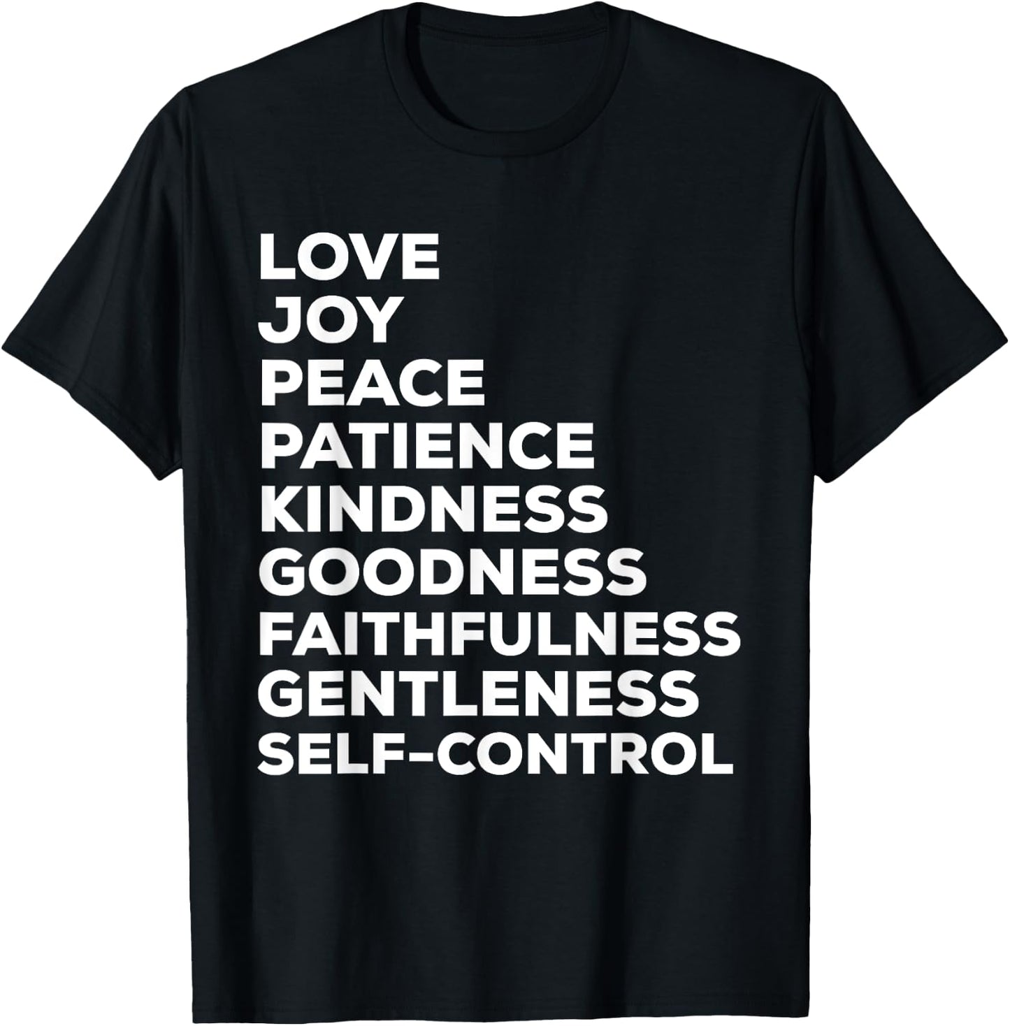 Fruits of the Spirit | Love Joy Peace Patience T-Shirt - T-Shirt | Black