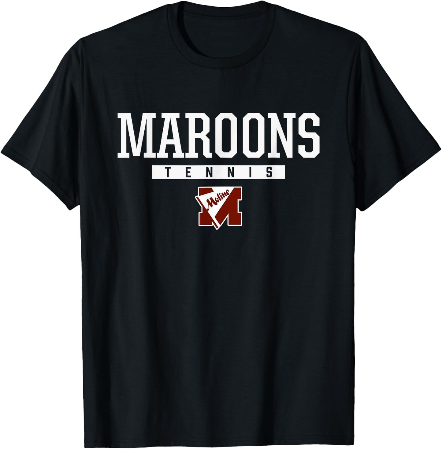 Moline Maroons Logo Tennis HS T-Shirt - T-Shirt | Black