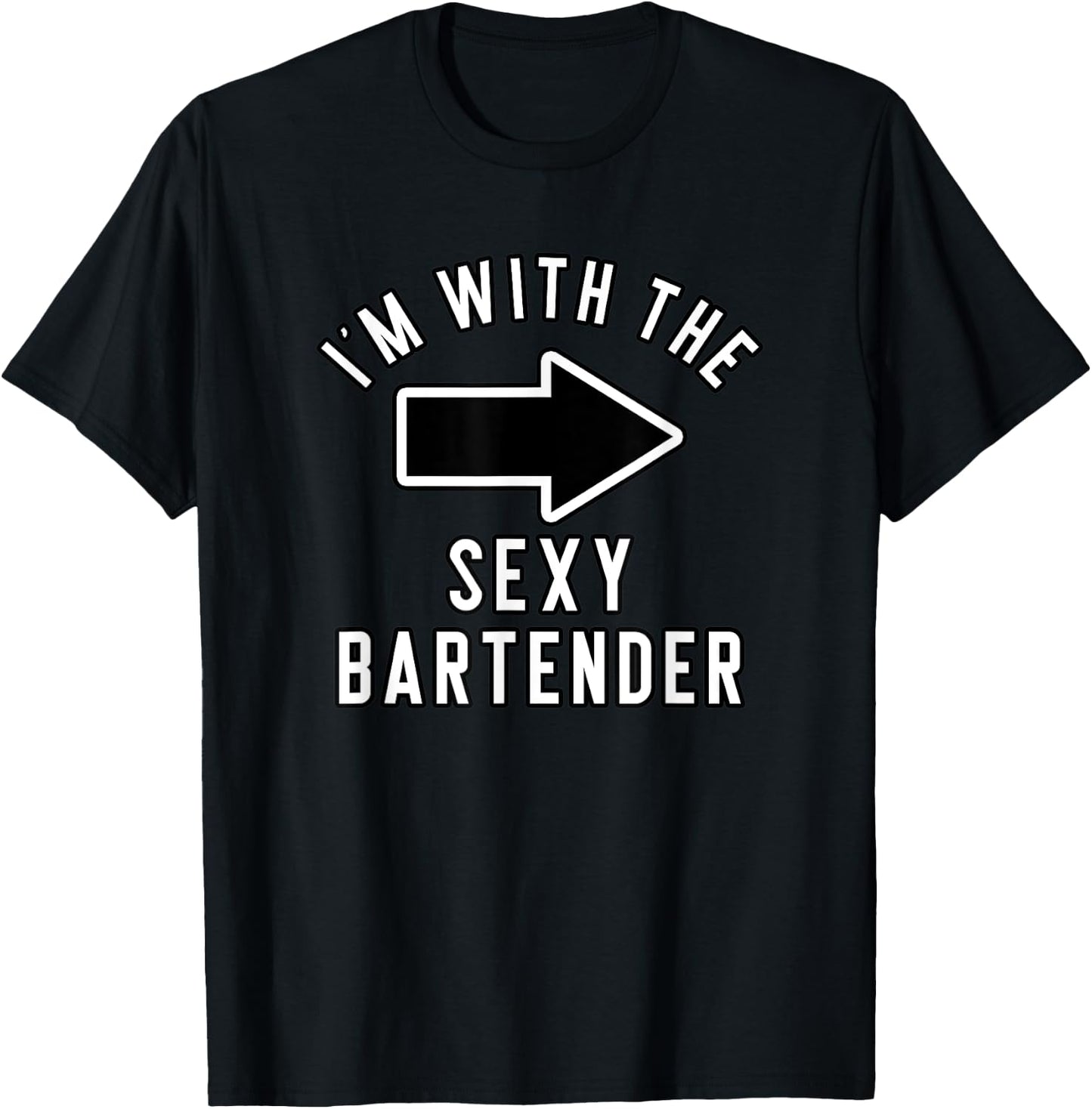 Couples Halloween Costume Shirts I'm With The Sexy Bartender T-Shirt - T-Shirt | Black