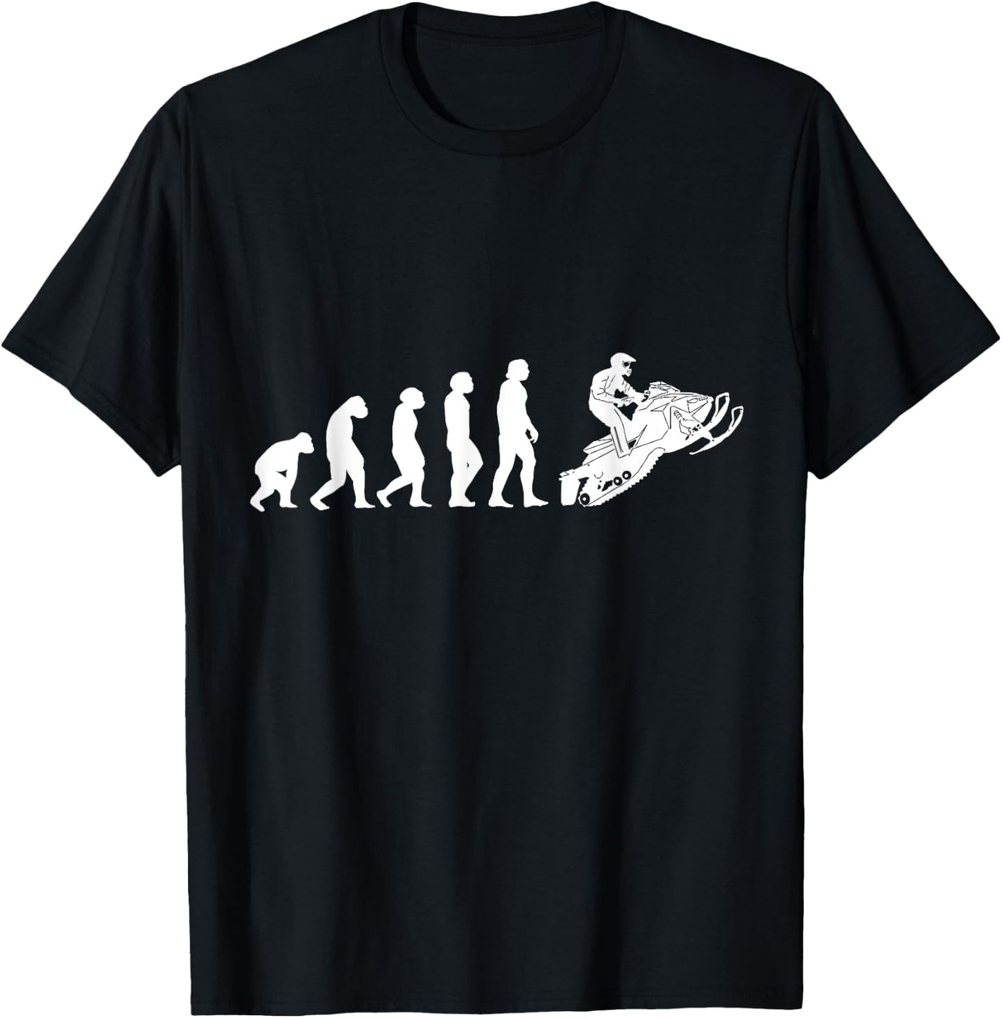 Snowmobile Evolution Shirt Beer Sled Racing Novelty T Shirt T-Shirt - T-Shirt | Black