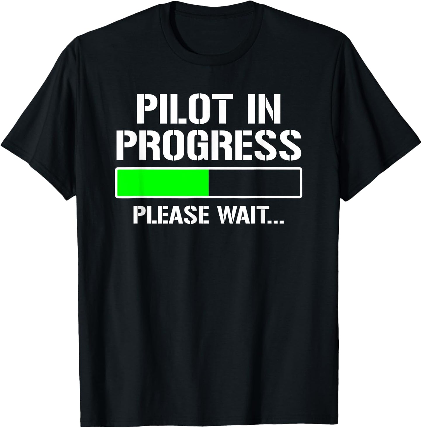 Pilot In Progress Funny Flight School Student T-Shirt - T-Shirt | Black