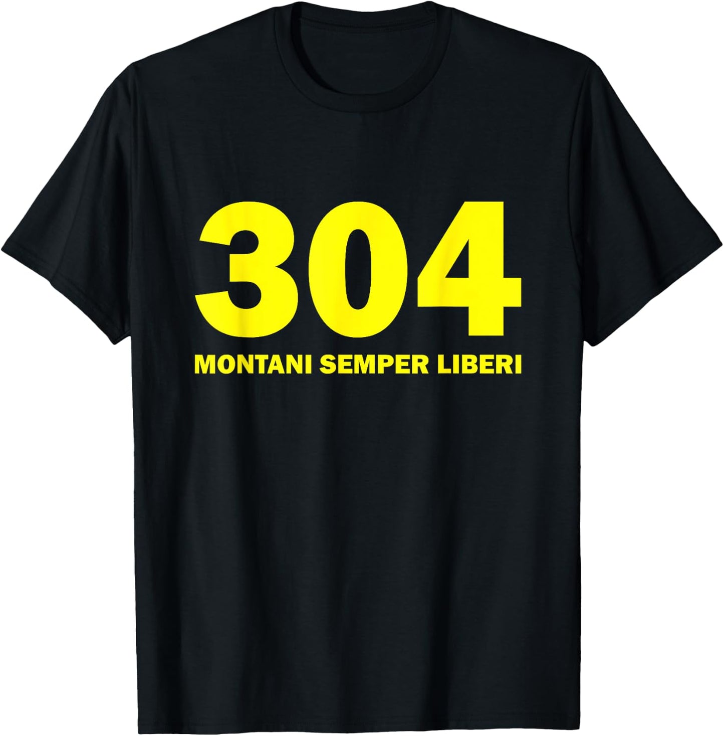304 Montani Semper Liberi West Virginia Blue Gold T-Shirt - T-Shirt | Black