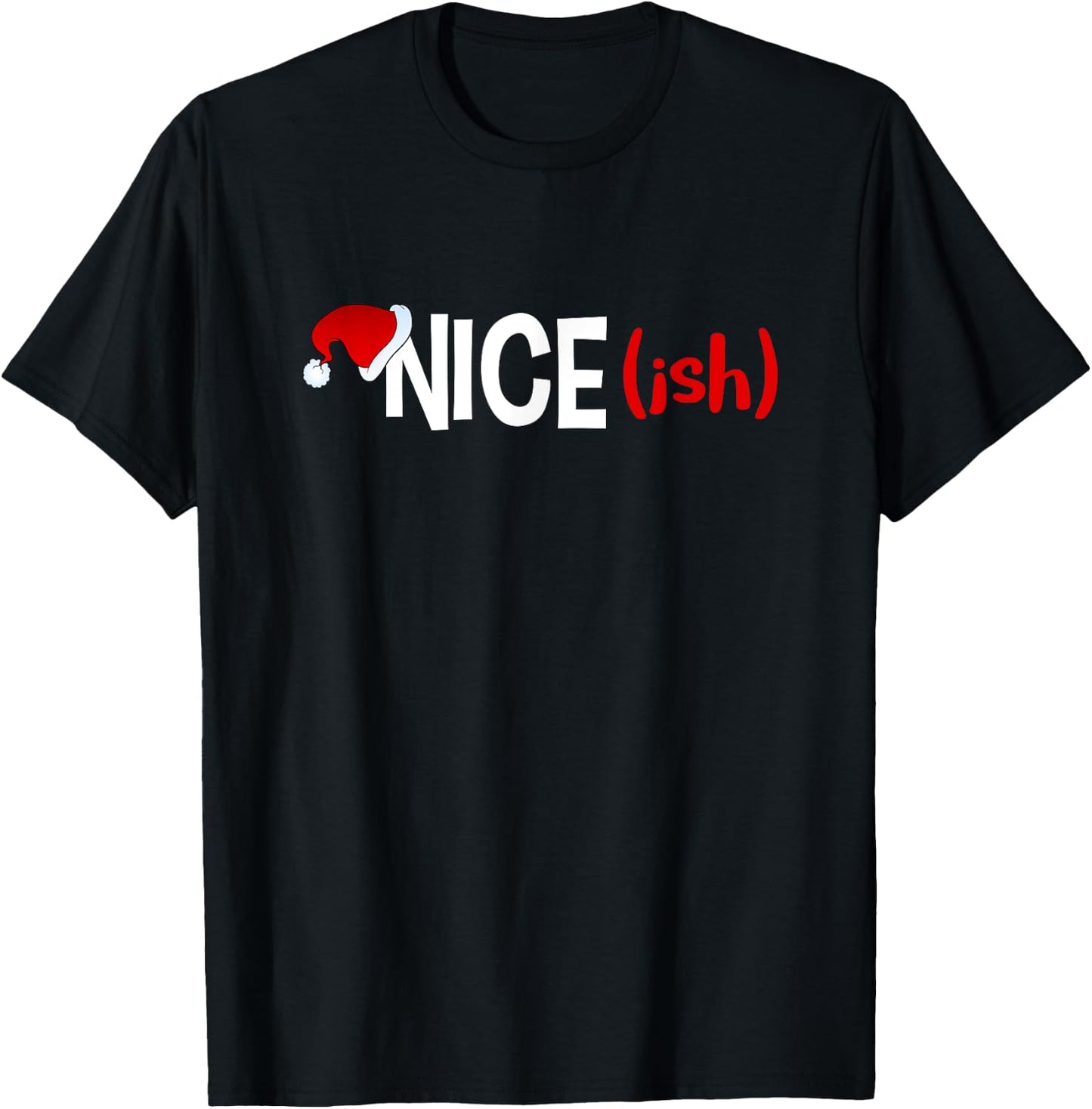 Christmas Angel Gift Shirts Nice (ish) Naughty Funny Christmas T-Shirt - T-Shirt | Black