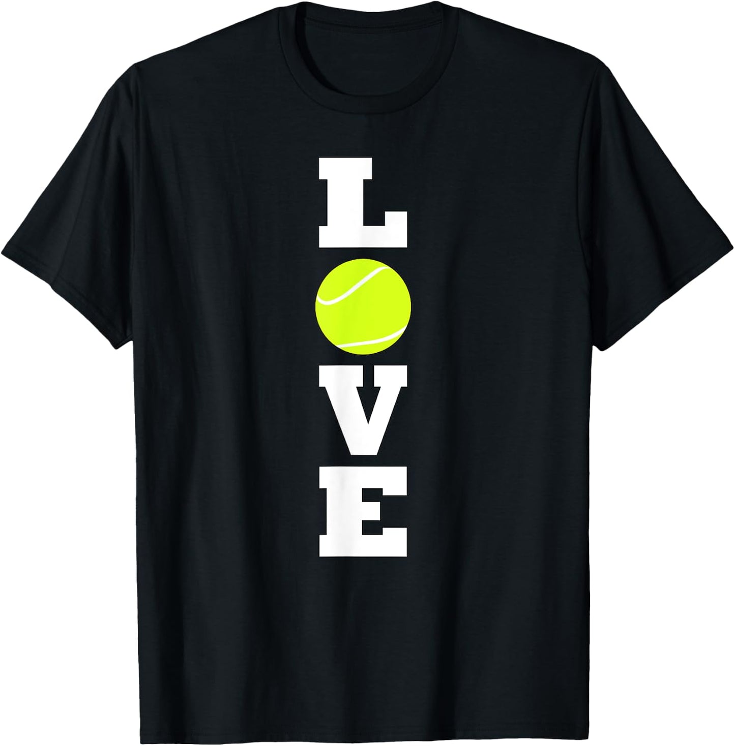 Vertical Tennis LOVE Tennis Player or Coach Practice Sports T-Shirt - T-Shirt | Black
