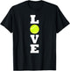 Vertical Tennis LOVE Tennis Player or Coach Practice Sports T-Shirt - T-Shirt | Black