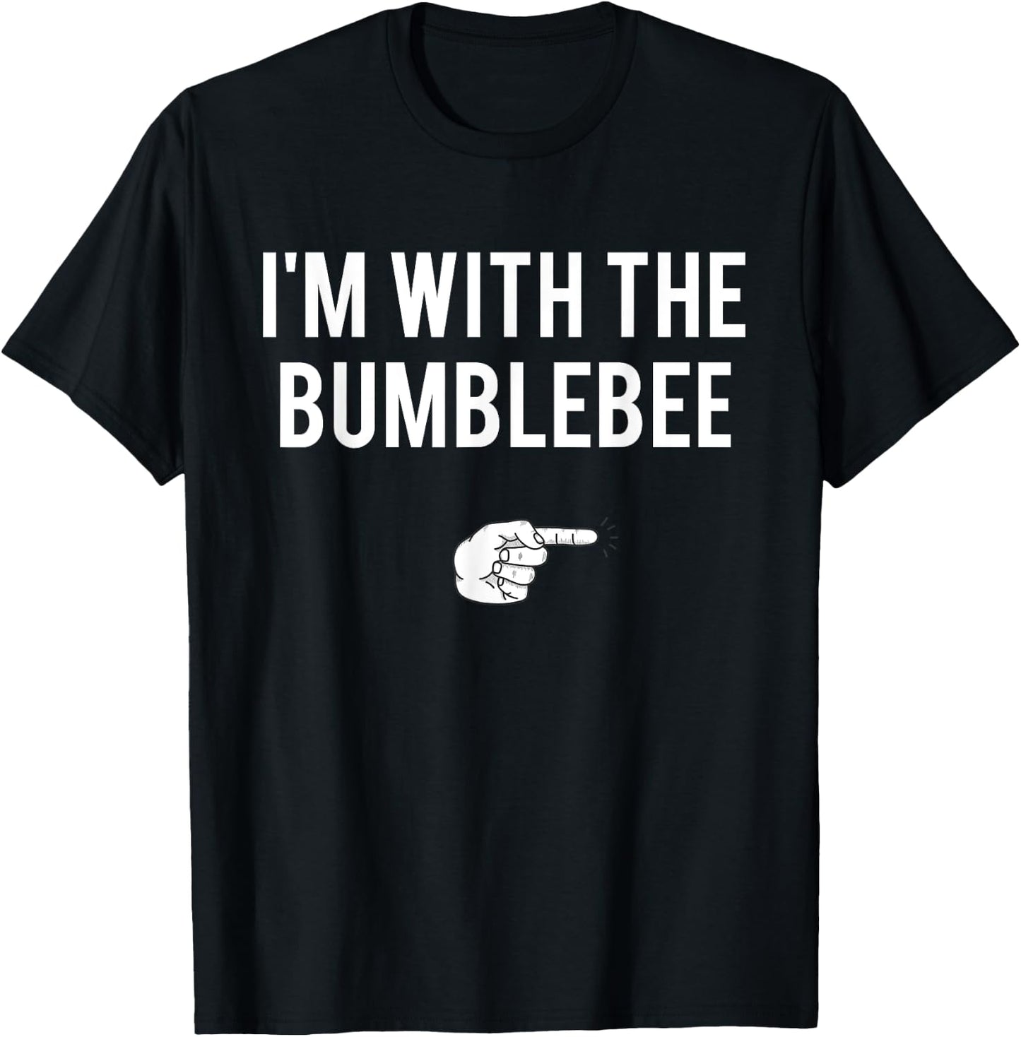 I'm With Bumblebee Halloween Costume Party Matching Couples T-Shirt - T-Shirt | Black