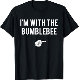 I'm With Bumblebee Halloween Costume Party Matching Couples T-Shirt - T-Shirt | Black