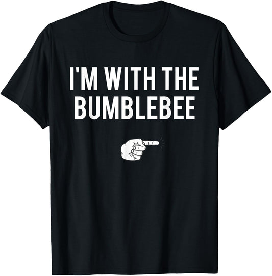 I'm With Bumblebee Halloween Costume Party Matching Couples T-Shirt - T-Shirt | Black