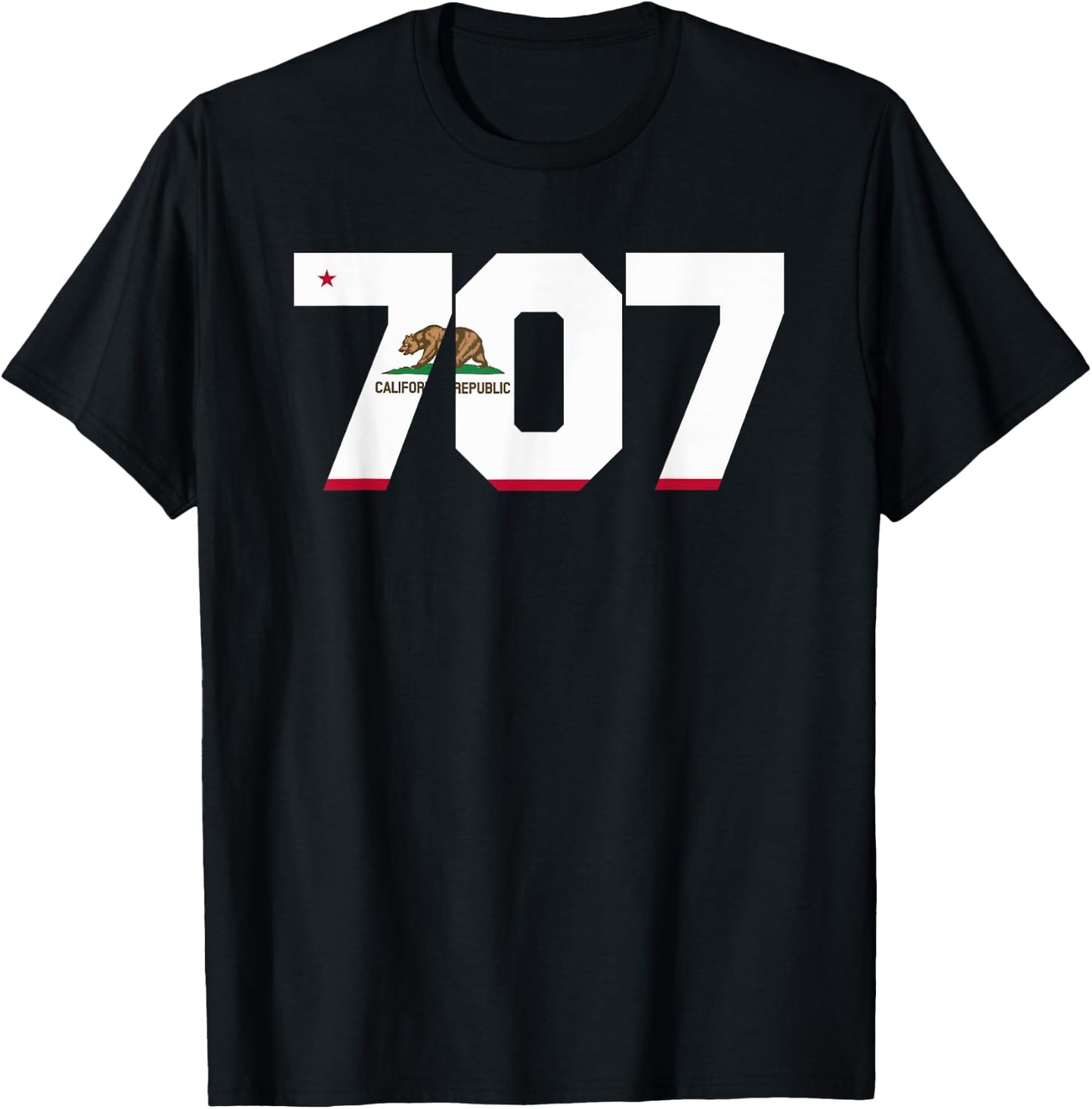 Area Code 707 shirt - Sonoma California T-Shirt - T-Shirt | Black