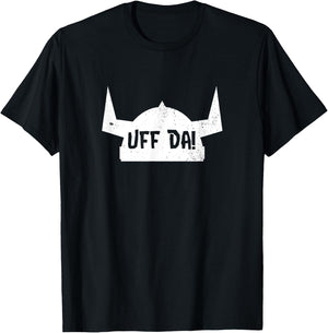 Scandinavian Uff Da! Vintage Distressed T-Shirt - T-Shirt | Black