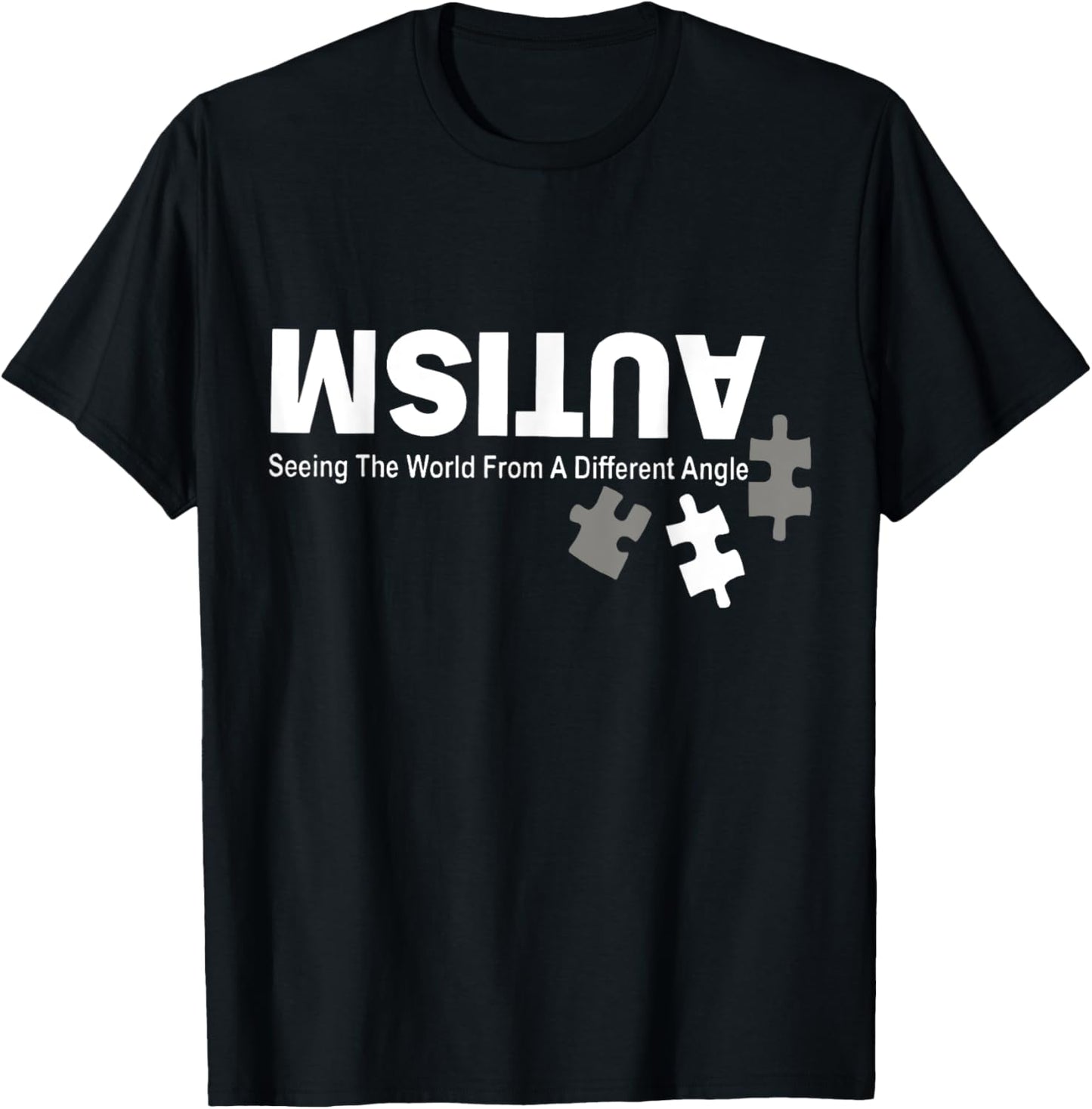 Retro Autism Seeing The World From A Different Angle T-Shirt - T-Shirt | Black