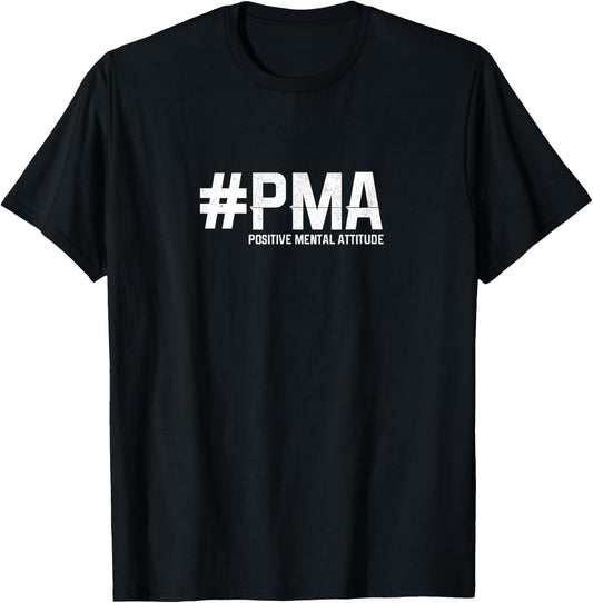 #PMA Positive Mental Attitude White Hashtag T-Shirt - T-Shirt | Black