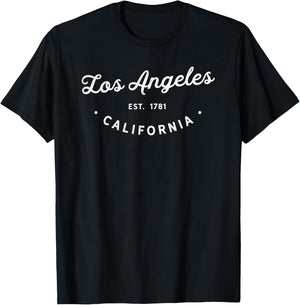 Classic Retro Vintage Los Angeles California LA 1781 USA T-Shirt - T-Shirt | Black