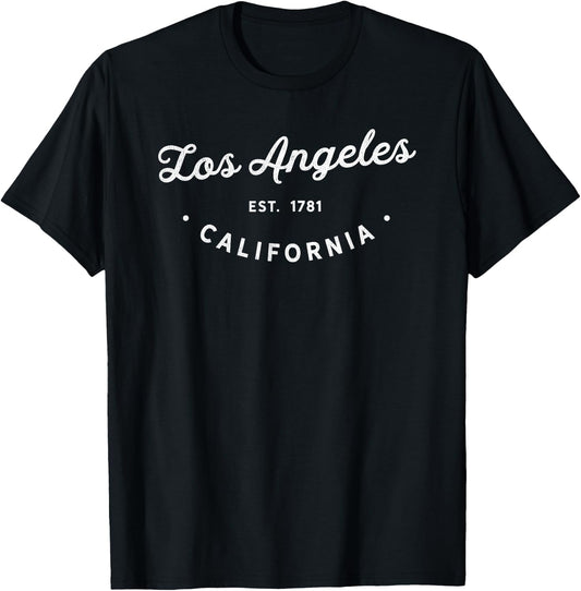 Classic Retro Vintage Los Angeles California LA 1781 USA T-Shirt - T-Shirt | Black