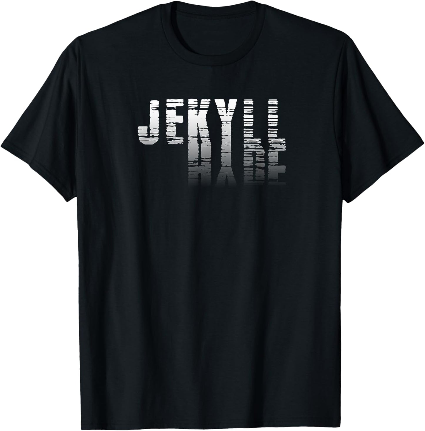 Dr. Jekyll Mr. Hyde Cool Graphic Text Design Halloween Shirt T-Shirt - T-Shirt | Black