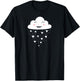 Awesome Funny White Cloud Rain Raindrop Hearts Print T-Shirt - T-Shirt | Black