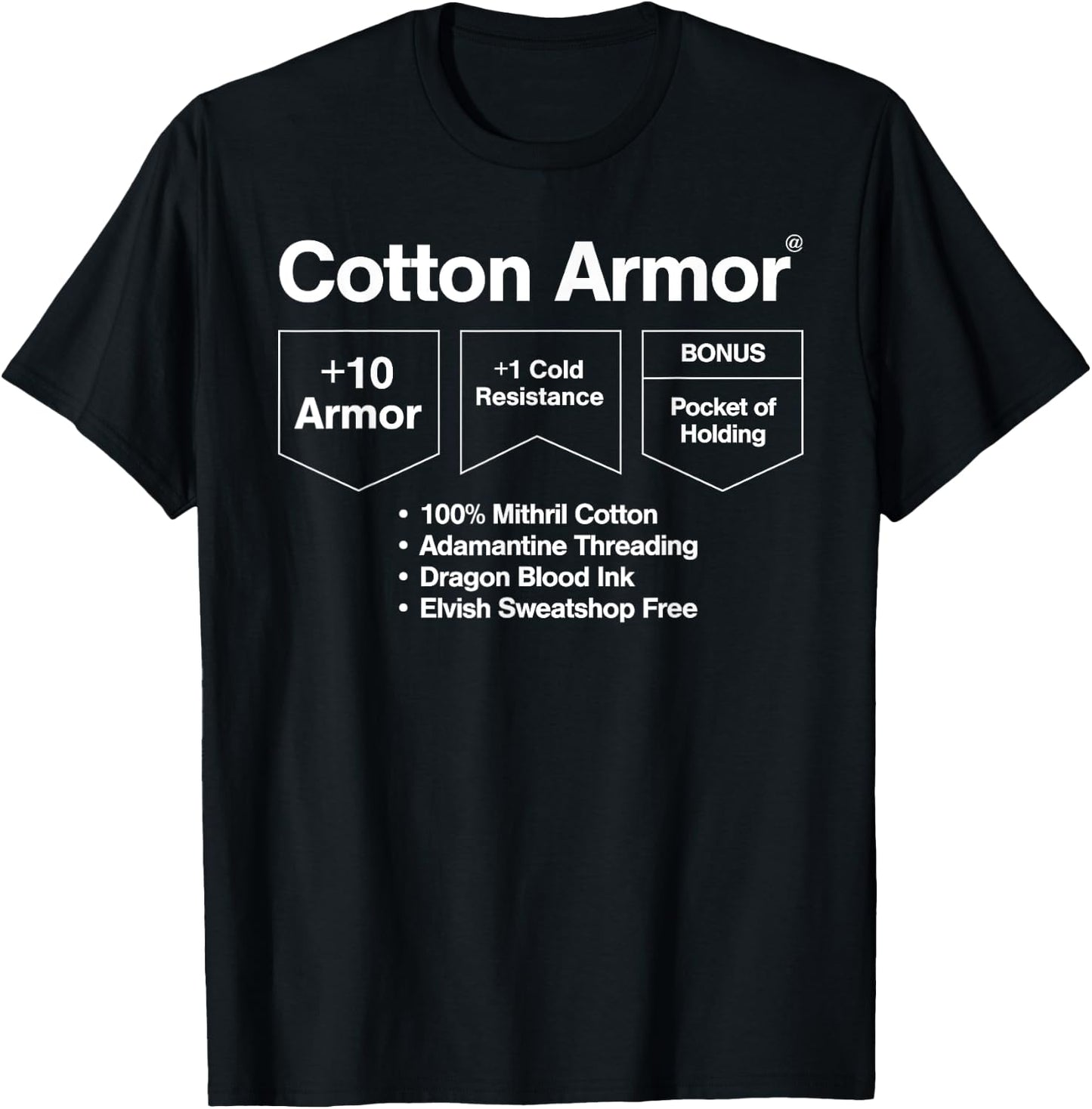 Cotton Armor: Role Playing T-Shirt - T-Shirt | Black
