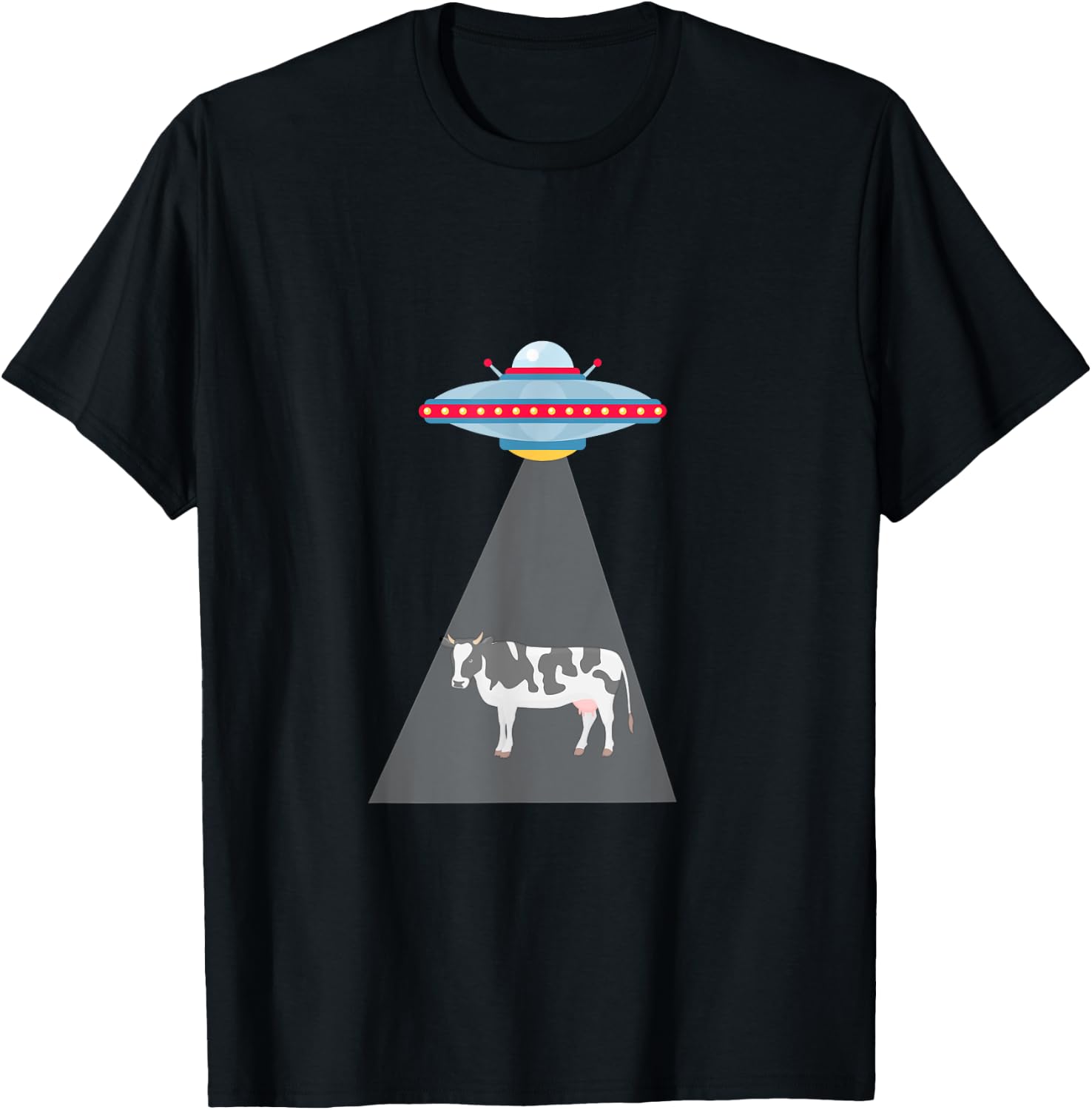 UFO Cow Abduction T-Shirt - T-Shirt | Black