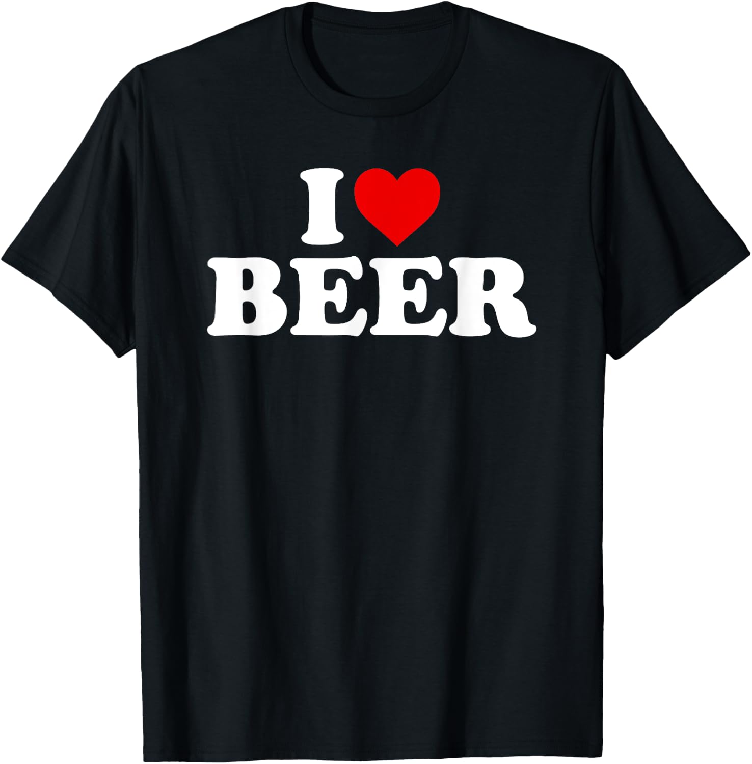 I Love Beer - Heart T-Shirt - T-Shirt | Black