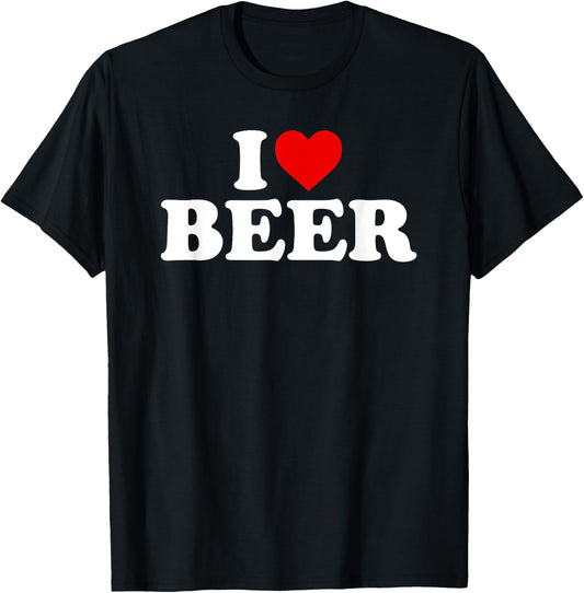 I Love Beer - Heart T-Shirt - T-Shirt | Black