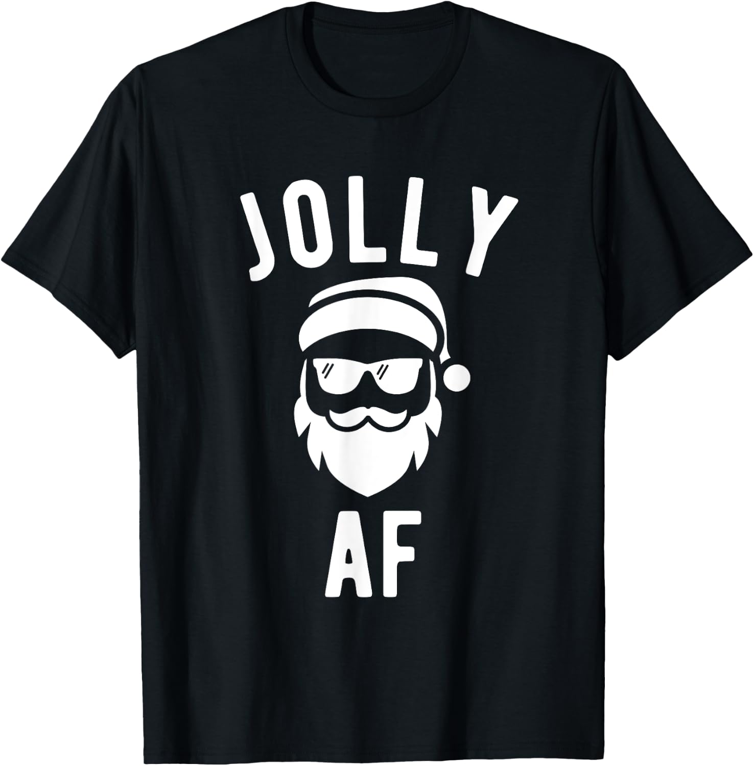 Jolly AF T Shirt Funny Christmas Santa Sunglasses T-Shirt - T-Shirt | Black