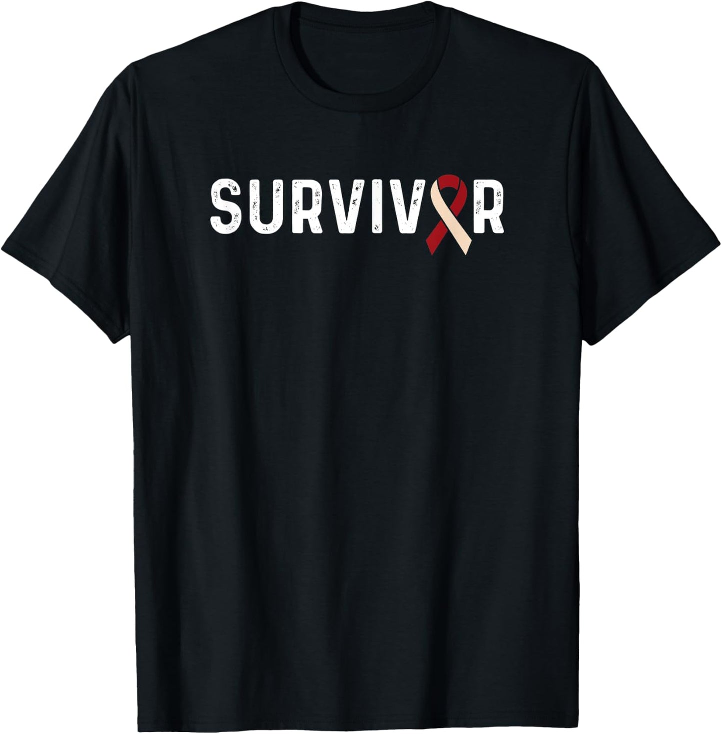 Head And Neck Cancer Awareness Ribbon Survivor Remission T-Shirt - T-Shirt | Black