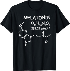 Melatonin Molecule Structure T Shirt Funny Sleep Men Women T-Shirt - T-Shirt | Black