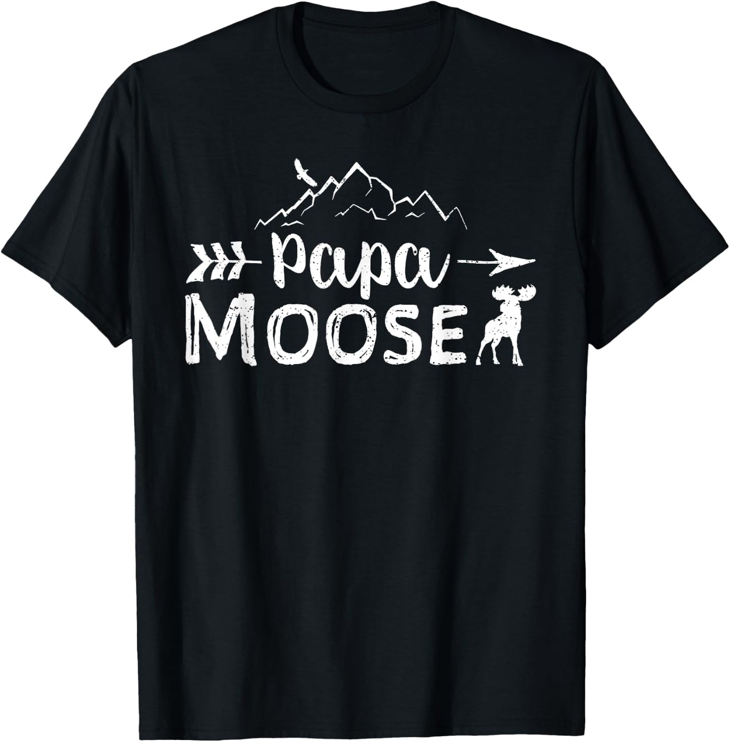 Papa Moose Shirt Matching Family Mama Papa Moose Camping T-Shirt - T-Shirt | Black