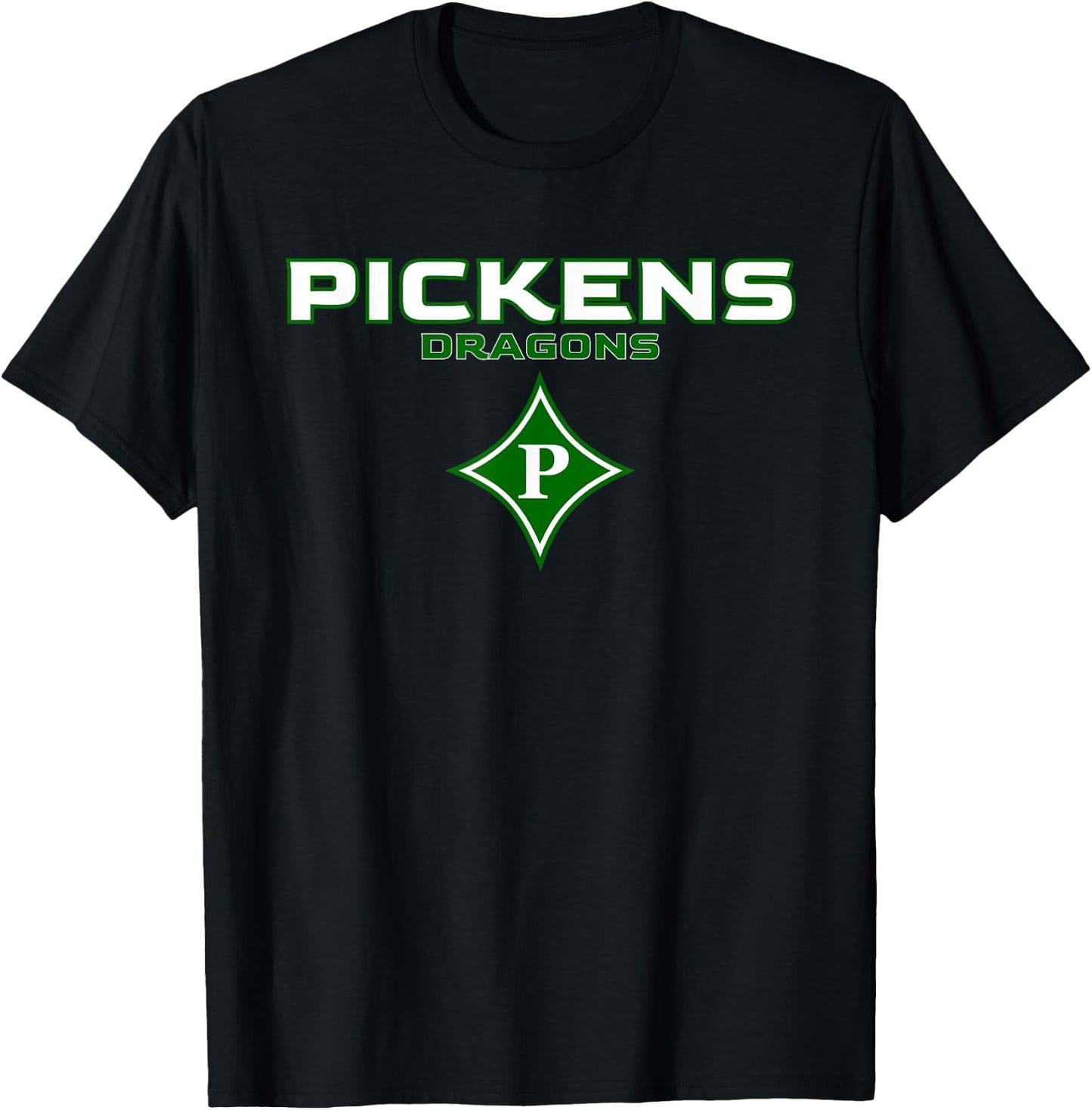 Pickens High School Dragons Stacked T-Shirt - T-Shirt | Black