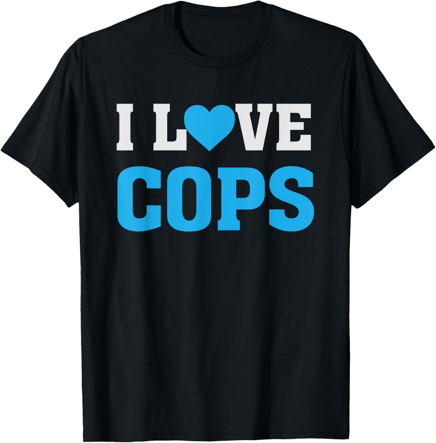 I Heart Love Cops - LEO's Police Officers T-Shirt - T-Shirt | Black