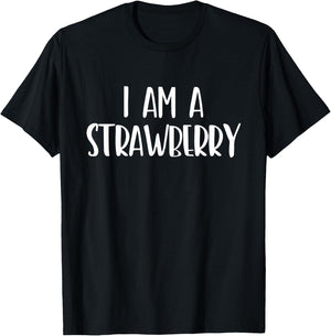 I Am A Strawberry Halloween I'm Simple Costume Lazy T-Shirt - T-Shirt | Black