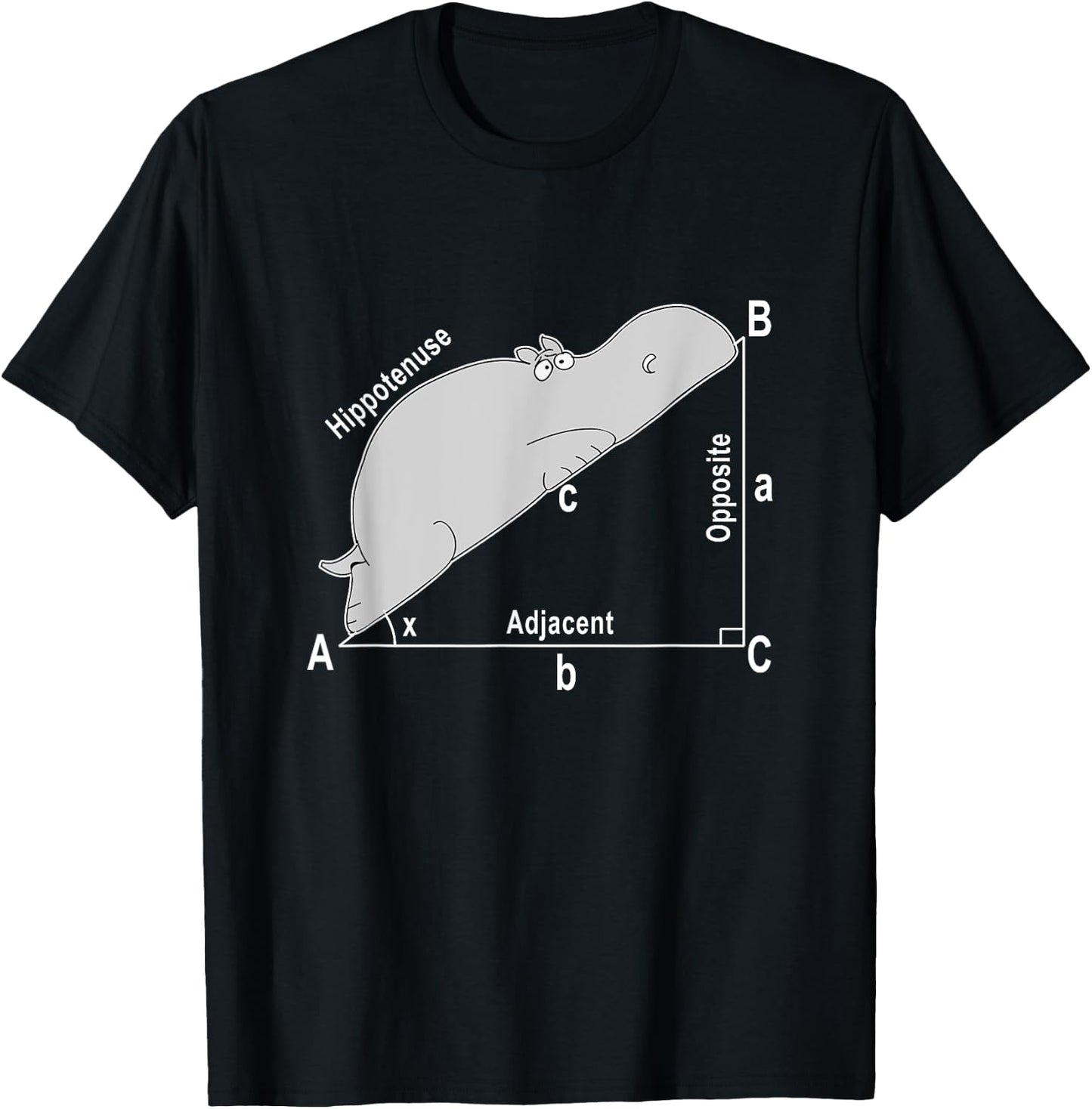 Hippo Math Analytical Funny Sarcasm Humor Teacher Men Women Girls Kids T-Shirt - T-Shirt | Black