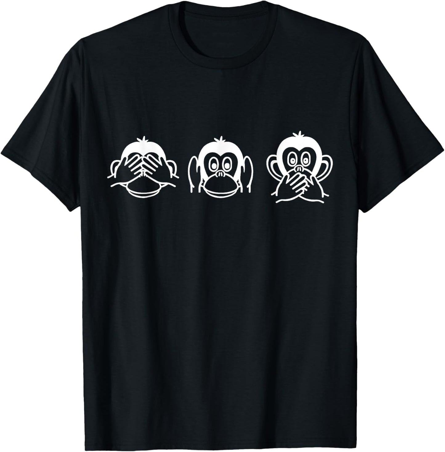 Three wise monkeys T-Shirt - T-Shirt | Black