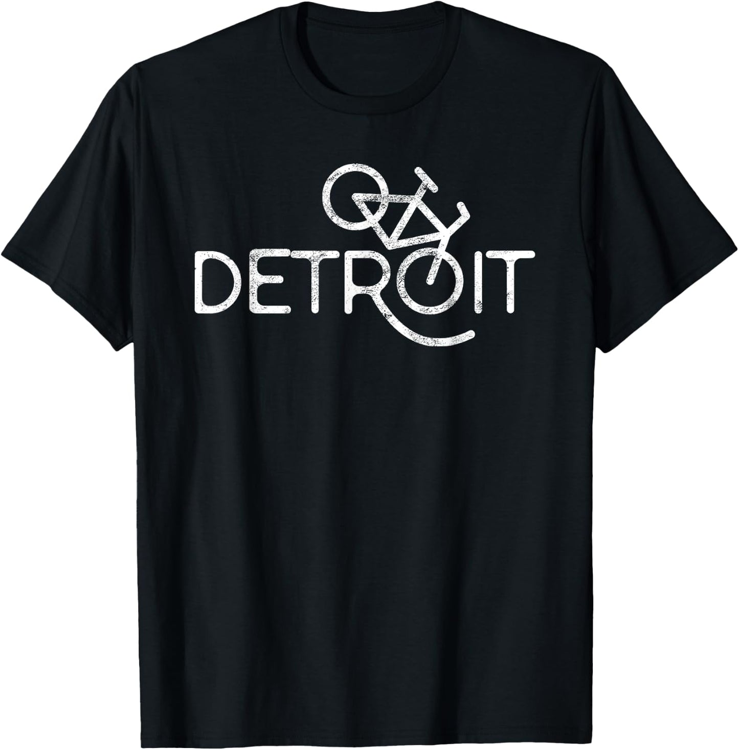 Vintage Detroit Bicycle Cyclist Gift Cycling Michigan Bike T-Shirt - T-Shirt | Black