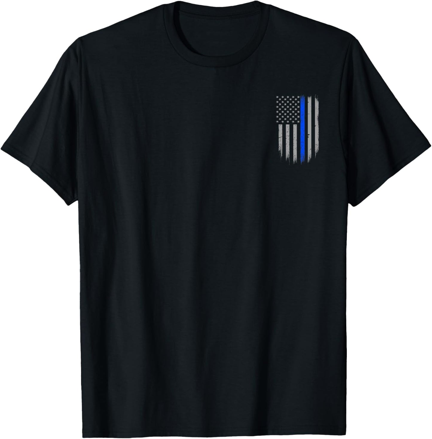 We Got Your Six Thin Blue Line American Flag T-Shirt - T-Shirt | Black