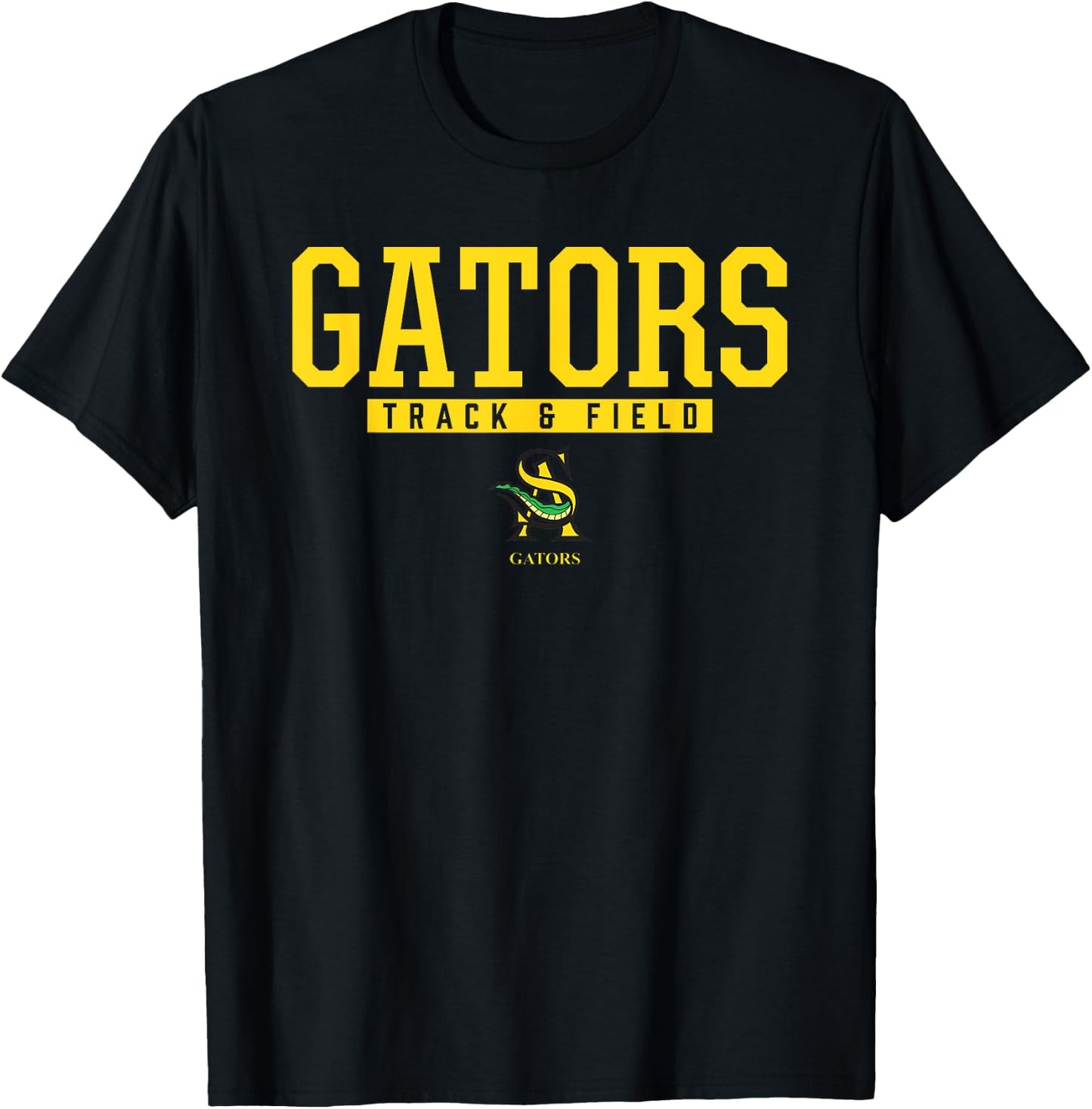 St Amant Gators Logo Track & Field HS T-Shirt - T-Shirt | Black