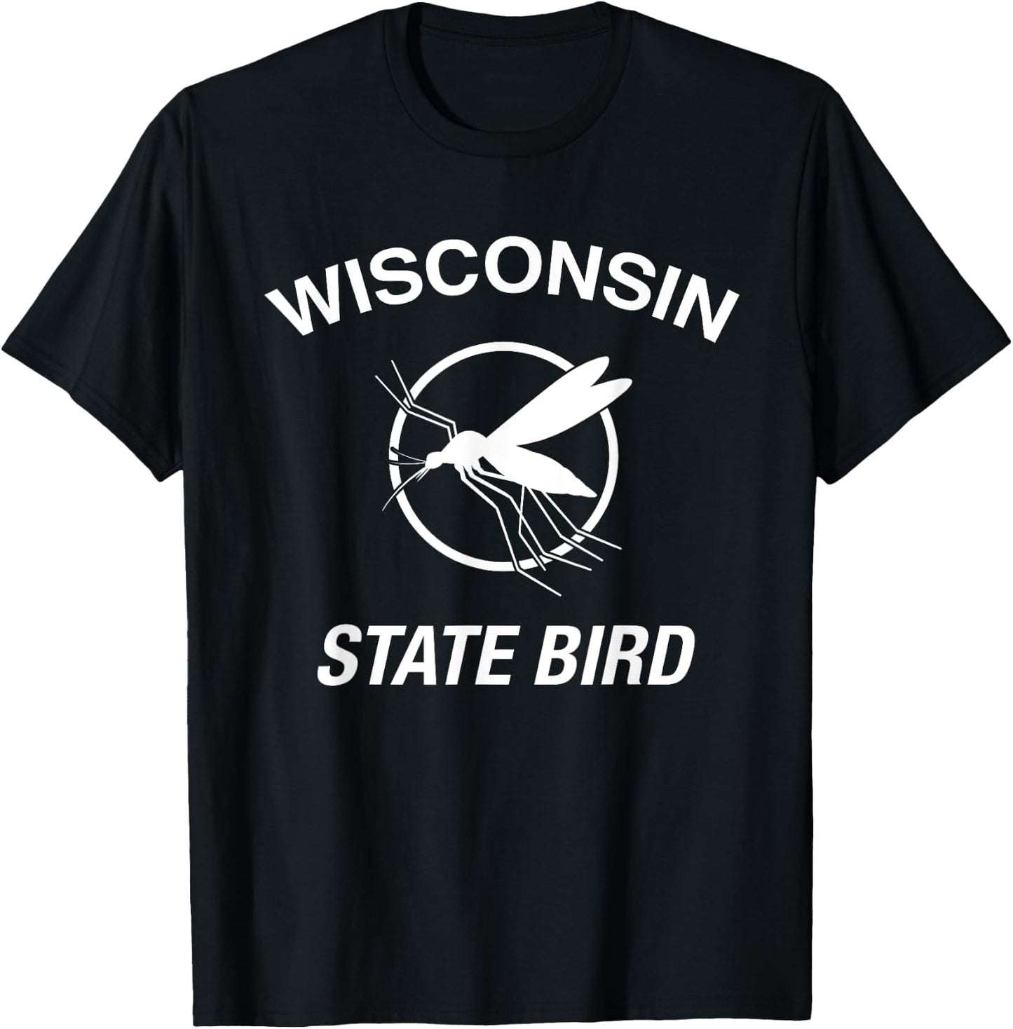 Funny Wisconsin State Bird Mosquito T-Shirt - T-Shirt | Black