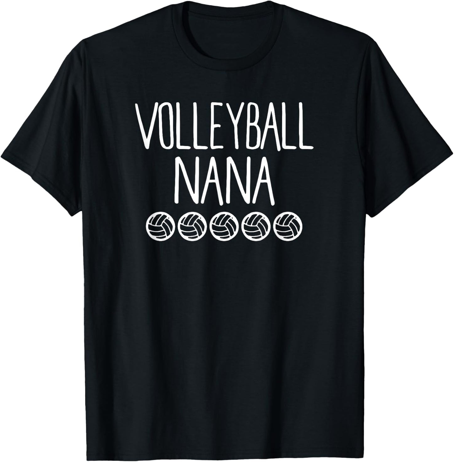 Cute Volleyball Nana Shirt Sports Shirt T-Shirt - T-Shirt | Black