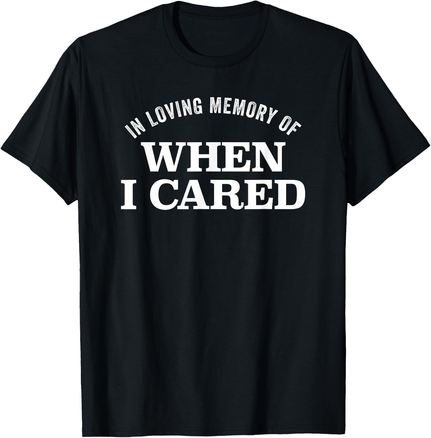 In Loving Memory Of When I Cared Funny Sarcasm T-Shirt - T-Shirt | Black