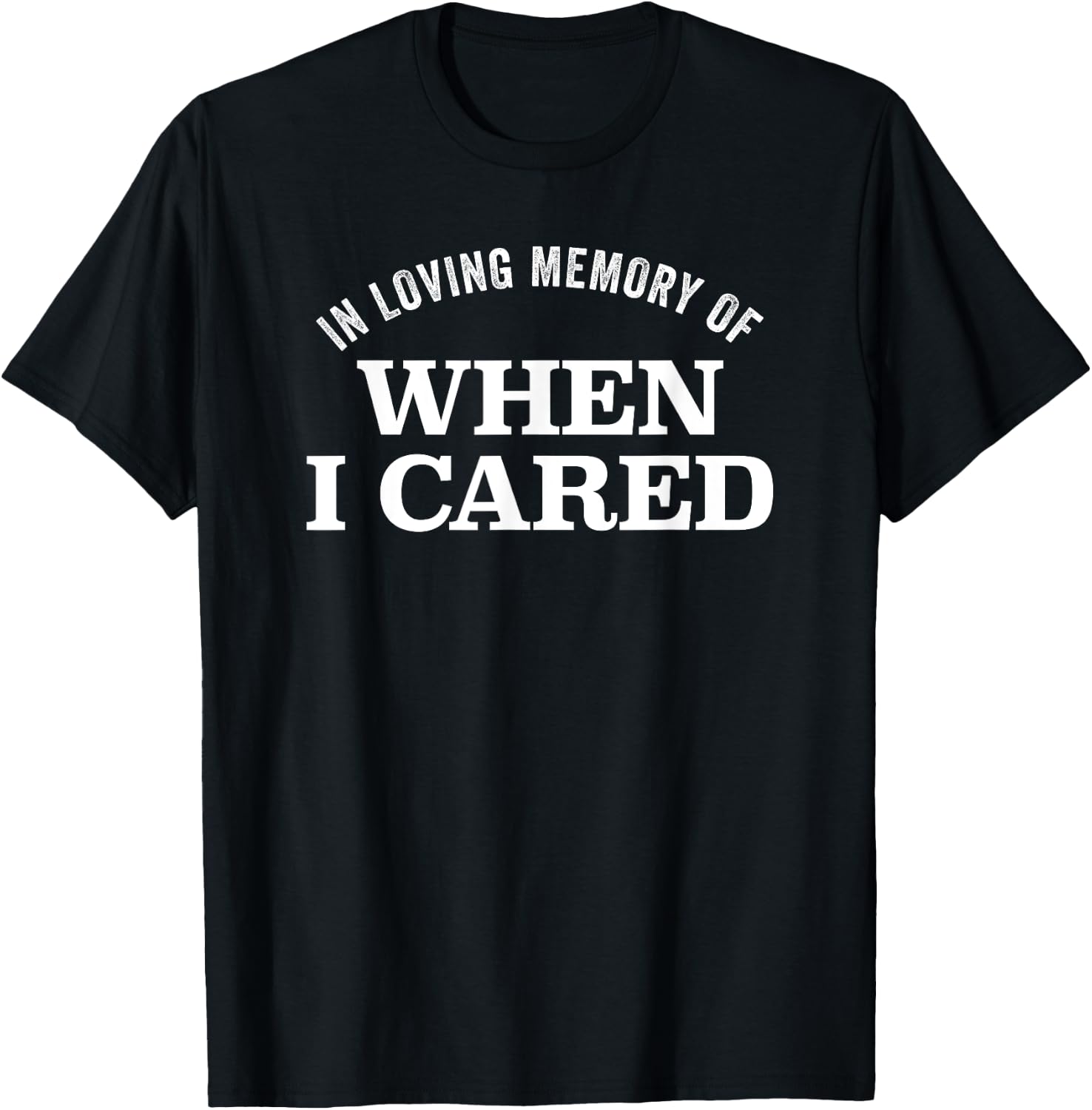 In Loving Memory Of When I Cared Funny Sarcasm T-Shirt - T-Shirt | Black