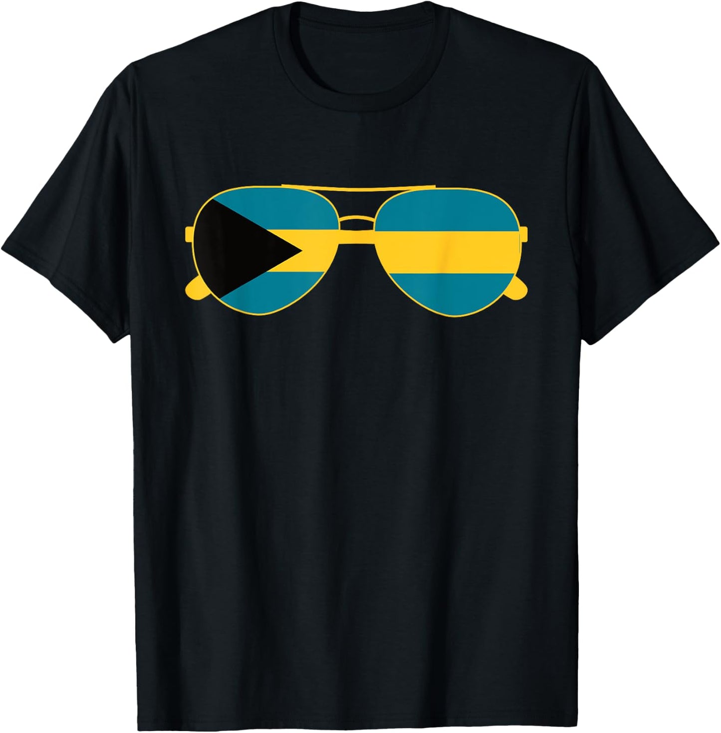 Bahamas Flag Sunglasses Bahamian Flag T-Shirt - T-Shirt | Black