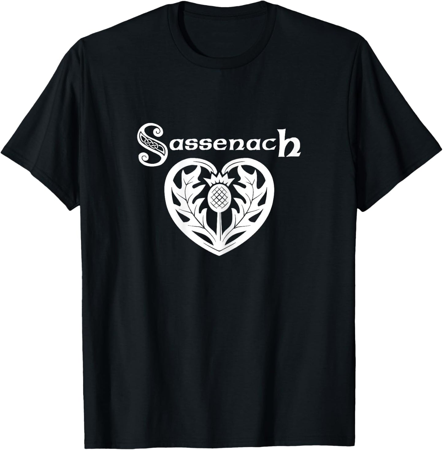 Sassenach Heart and Thistle Gaelic Outlander Shirt T-Shirt - T-Shirt | Black