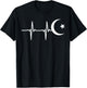 Muslim heartbeats, Ramadan Kareem moon Crescent Eid T-Shirt - T-Shirt | Black