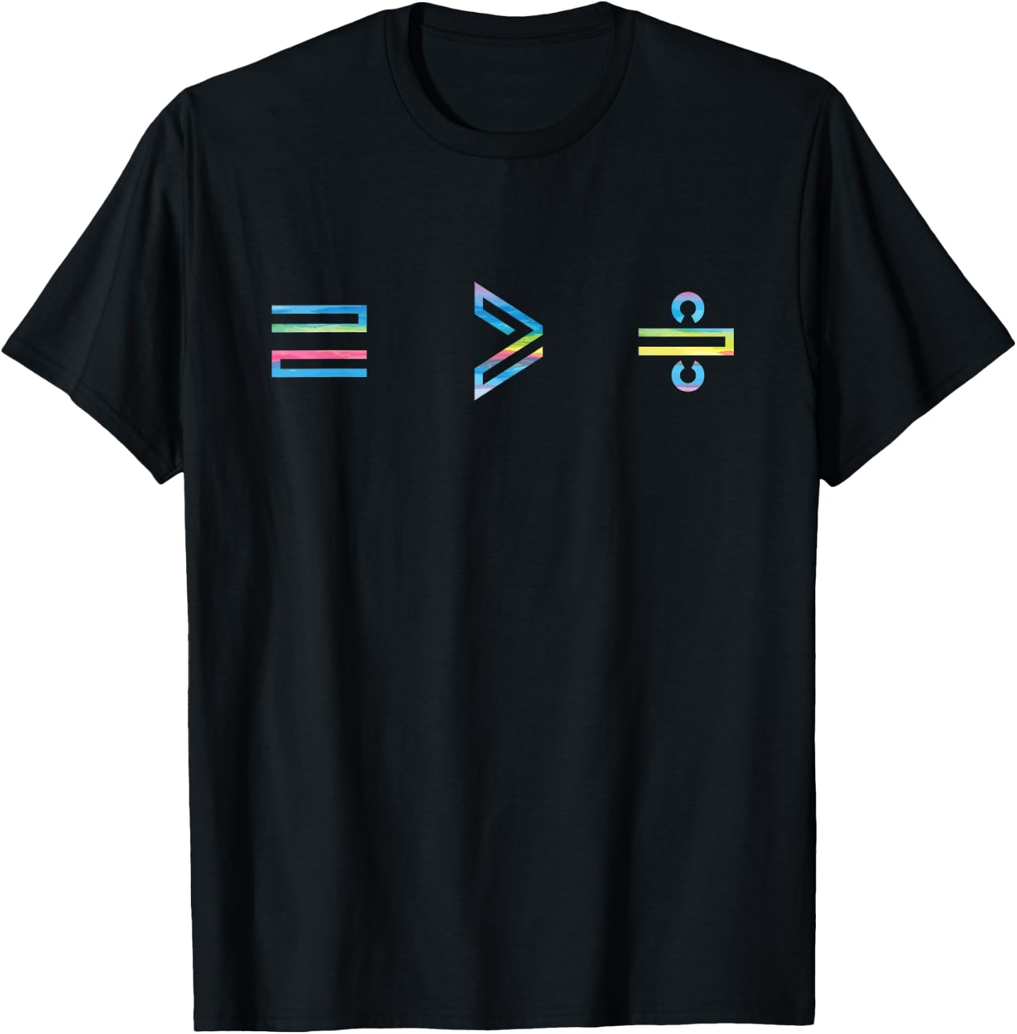 Equality is Greater Than Division Math Symbol Social Justice T-Shirt - T-Shirt | Black