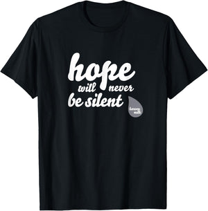 Hope Will Never Be Silent - Rainbow Proud March Unity Quote T-Shirt - T-Shirt | Black