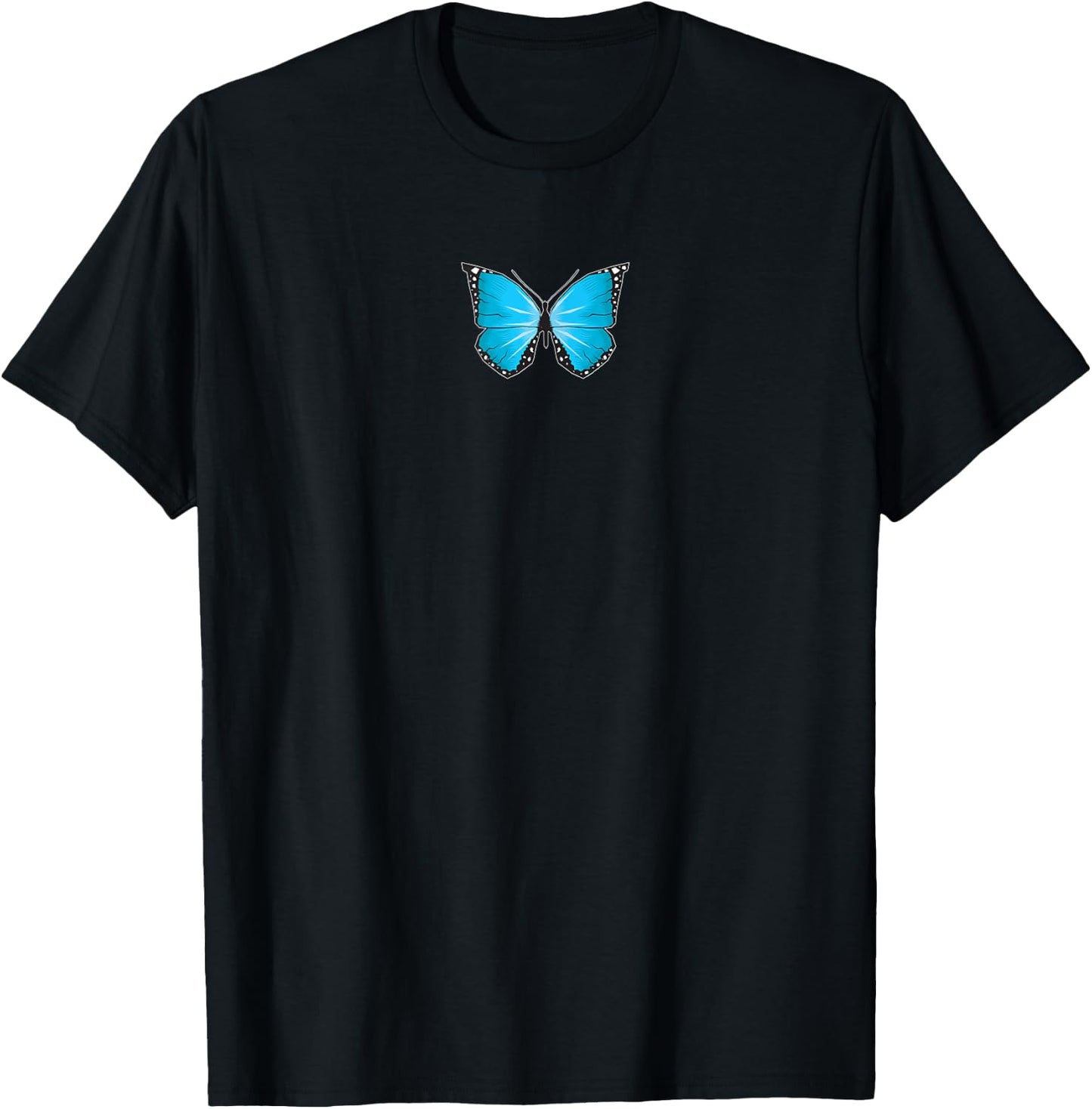 Blue Butterfly Aesthetic Clothing Soft Grunge Girls Women T-Shirt - T-Shirt | Black