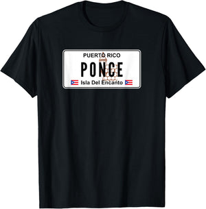 Ponce - Puerto Rico Puerto Rican Pride Boricua Plate T-Shirt - T-Shirt | Black