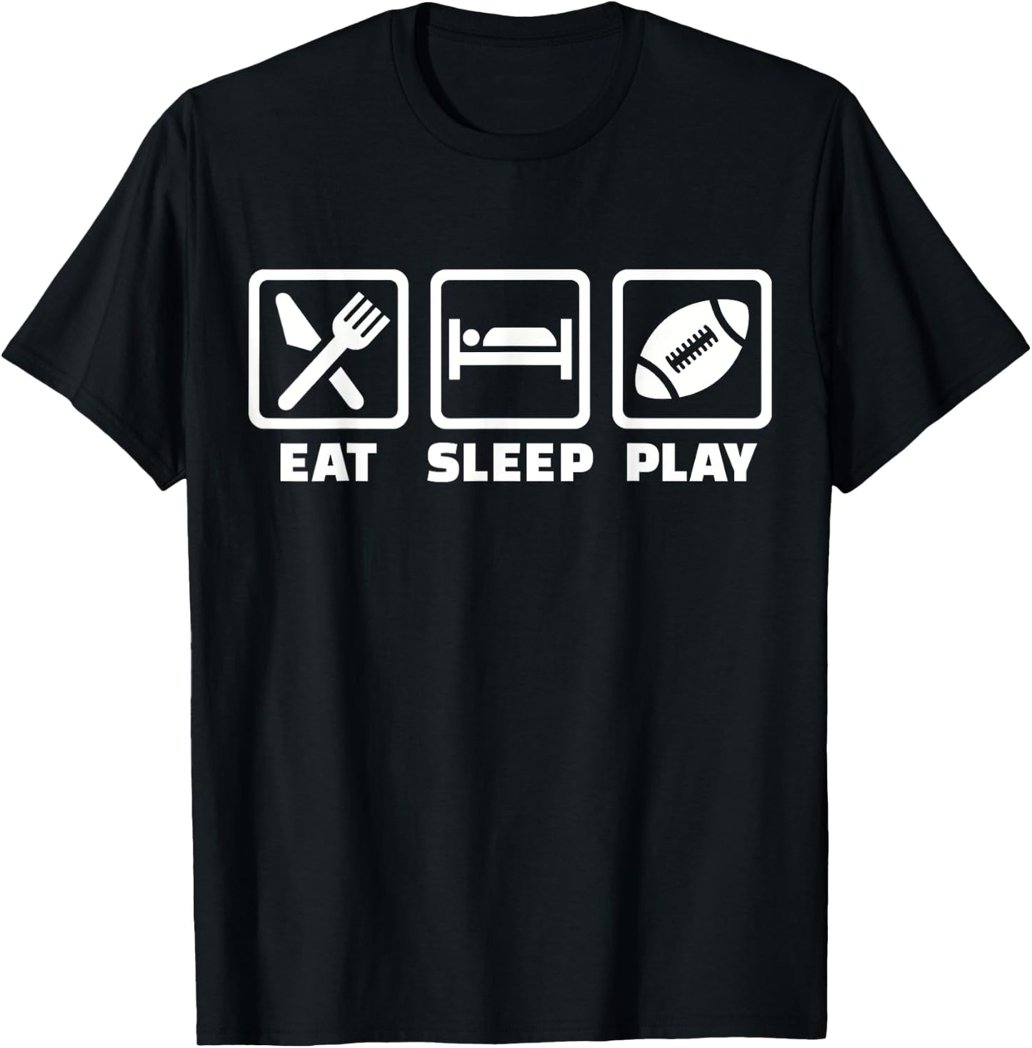 Eat sleep play Football T-Shirt - T-Shirt | Black