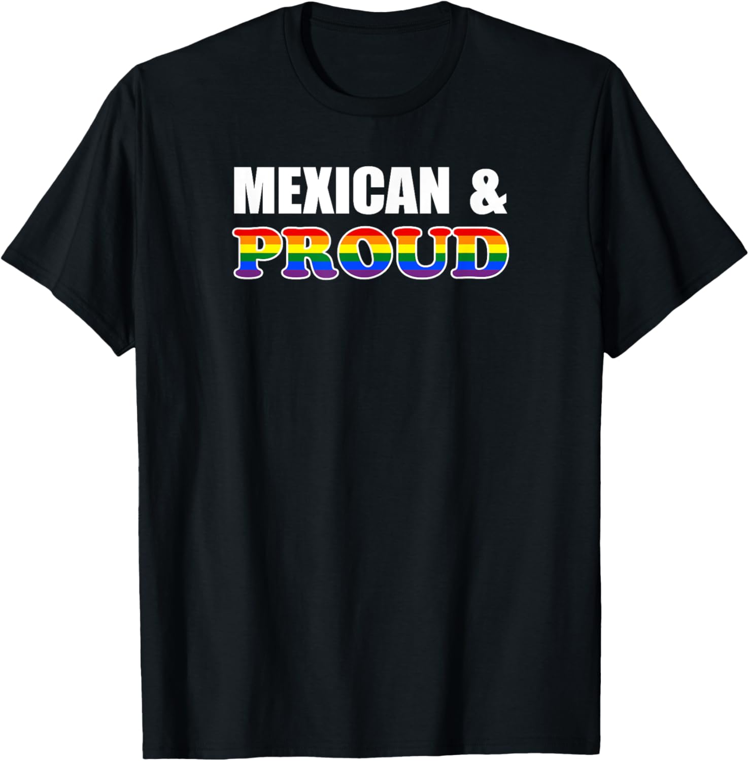 Proud Mexican Gay Lesbian Rainbow Mexico LGBTQ T-Shirt - T-Shirt | Black