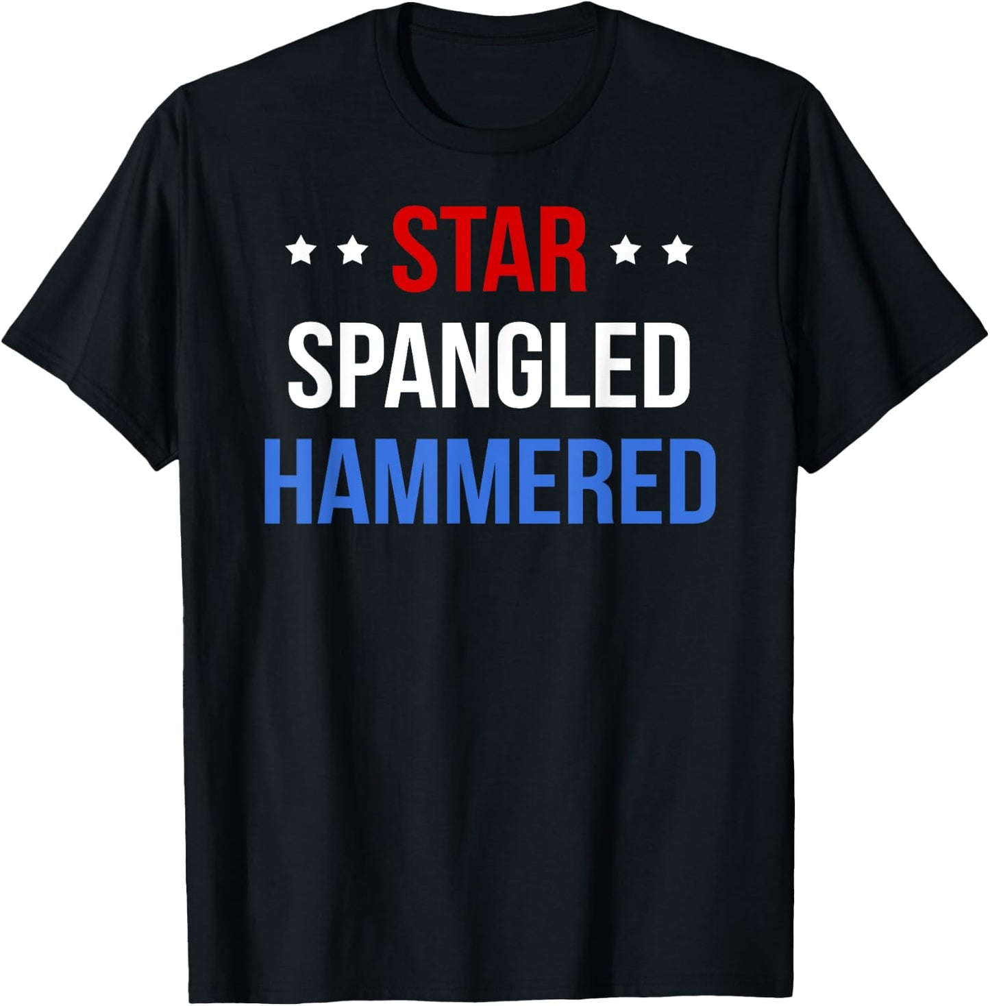 Funny 4th of July Star Spangled Hammered Shirt Women Men T-Shirt - T-Shirt | Black